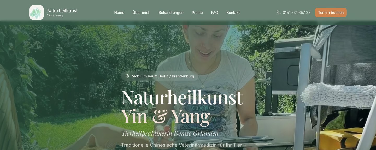 Screenshot der Website Naturheilkunst TCM – Website & Praxisprozesse