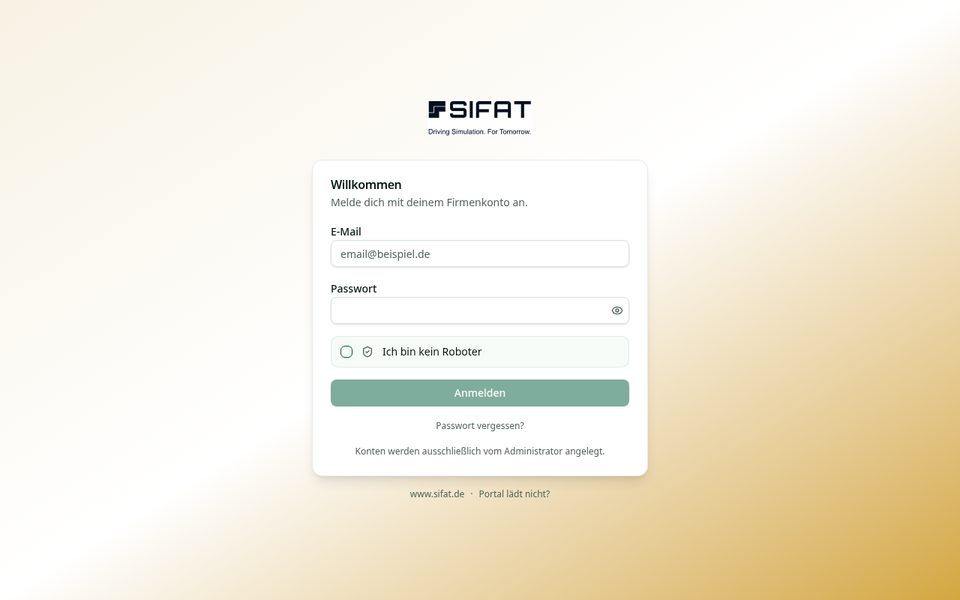 Screenshot der Website SIFAT Company – Mitarbeiter-Plattform